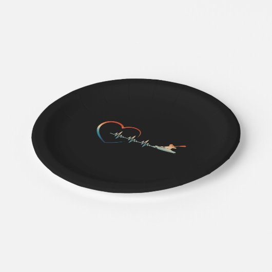 Canoeing Heartbeat Kayaking Pappteller (Schrägansicht)