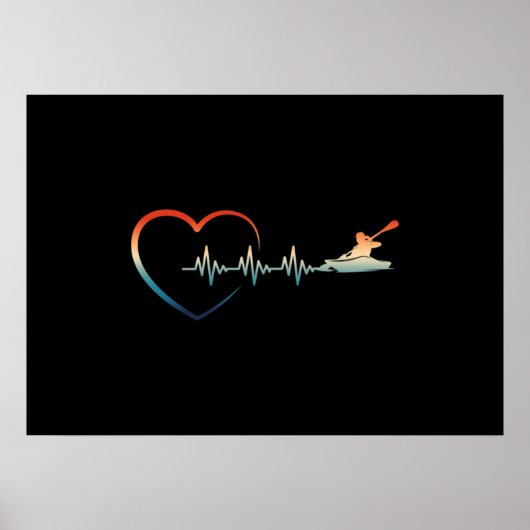 Canoeing Heartbeat Kayaking Poster (Vorne)