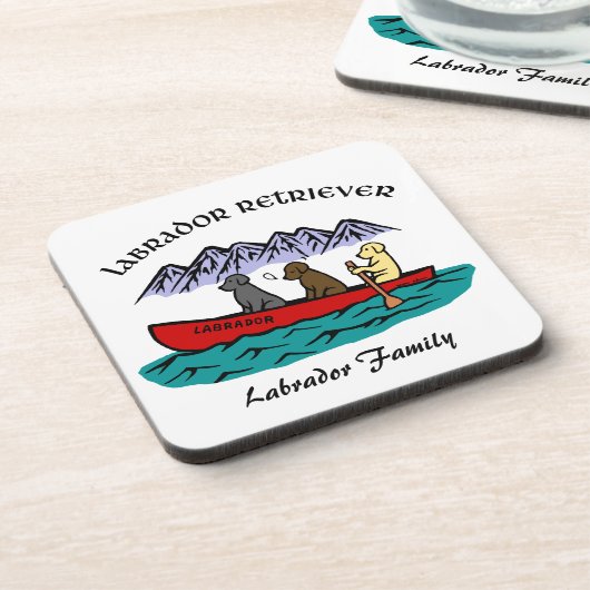Canoeing Labrador-Retriever Getränkeuntersetzer (Linke Seite)