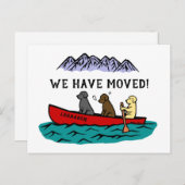 Canoeing Labrador-Retriever-neue Adresse Ankündigungspostkarte (Vorne/Hinten)