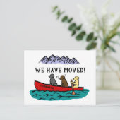 Canoeing Labrador-Retriever-neue Adresse Ankündigungspostkarte (Stehend Vorderseite)