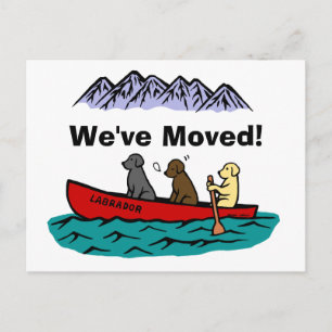 Canoeing Labrador Retrievers Neue Adresse Ankündigungspostkarte