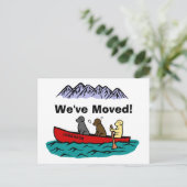 Canoeing Labrador Retrievers Neue Adresse Ankündigungspostkarte (Stehend Vorderseite)