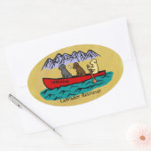 Canoeing Labrador Retrievers Ovaler Aufkleber (Umschlag)