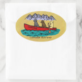 Canoeing Labrador Retrievers Ovaler Aufkleber (Tasche)
