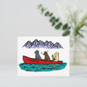 Canoeing Labrador Retrievers Postkarte (Stehend Vorderseite)