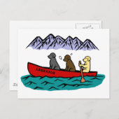 Canoeing Labrador Retrievers Postkarte (Vorne/Hinten)