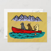 Canoeing Labrador Retrievers Postkarte (Vorne/Hinten)