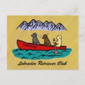 Canoeing Labrador Retrievers Postkarte (Vorderseite)