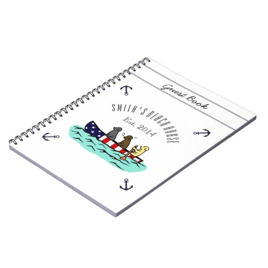 Canoeing Labrador-Strand-Haus-Gast-Buch Notizblock (Linke Seite)