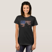 Canoeing Retro USA Flag Kayak 4th of July Canoe T-Shirt (Vorne ganz)