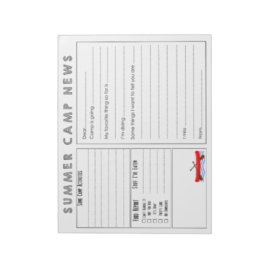 Canoer Summer Camp News Notepad Notizblock (Rotiert)