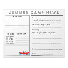 Canoer Summer Camp News Notepad Notizblock