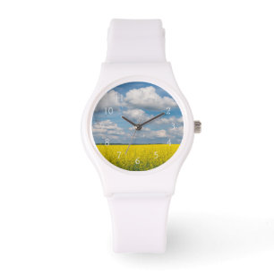 Canola Field & Clouds Armbanduhr