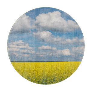 Canola Field & Clouds Schneidebrett