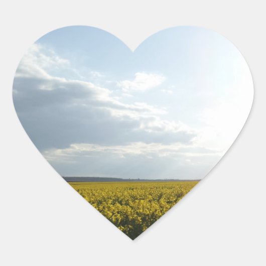 Canola Field Heart Sticker (Vorderseite)