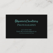 Canon Camera Lens Business Cards für Fotografen Visitenkarte (Rückseite)