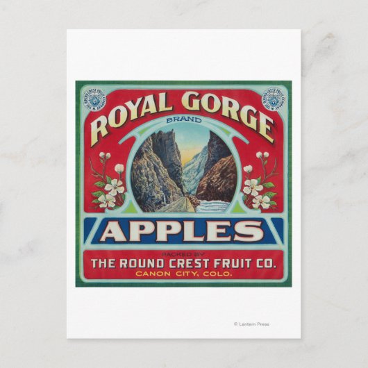 Canon City, Colorado - Royal Gorge Apple Label Postkarte (Vorderseite)