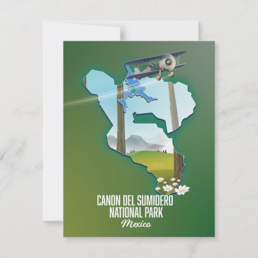 Canon del Sumidero, Mexiko Karte (Vorderseite)