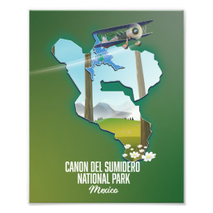 Canon del Sumidero, Mexiko Karte Magnet Fotodruck