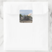 Canon Firing Quadratischer Aufkleber (Tasche)