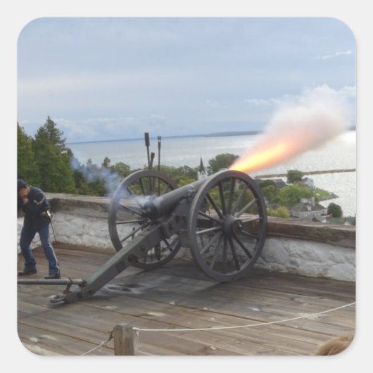 Canon Firing Quadratischer Aufkleber (Vorderseite)