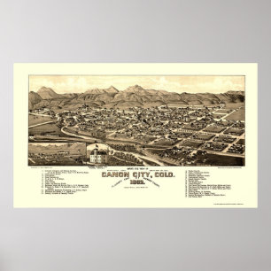 Canon-Stadt, panoramische Karte Co - 1882 Poster