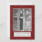 CANONIZATION ARCHBISHOP FULTON SHEEN PRAYER CARD KARTE (Vorderseite)