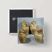 Canopic Gläser Hor-ir-Om, Saite (Alabaster) Button (Vorne & Hinten)