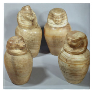 Canopic Gläser Hor-ir-Om, Saite (Alabaster) Fliese
