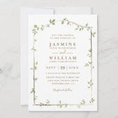 Canopy Greeenery Leaves Rustic QR Code Wedding Einladung (Vorderseite)