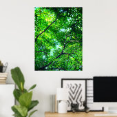 Canopy of Green, Leafy Branches with Blue Sky Poster (Heimbüro)