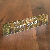 Canopy of Herbstlaubs II Gelbe Herbstfotografie Namensplakette (Seite)