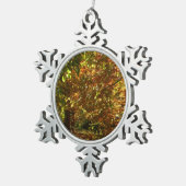 Canopy of Herbstlaubs II Gelbe Herbstfotografie Schneeflocken Zinn-Ornament (Rechts)