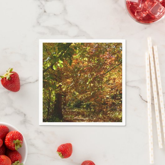 Canopy of Herbstlaubs II Gelbe Herbstfotografie Serviette (Beispiel)