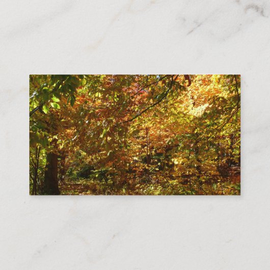 Canopy of Herbstlaubs II Gelbe Herbstfotografie Visitenkarte (Rückseite)