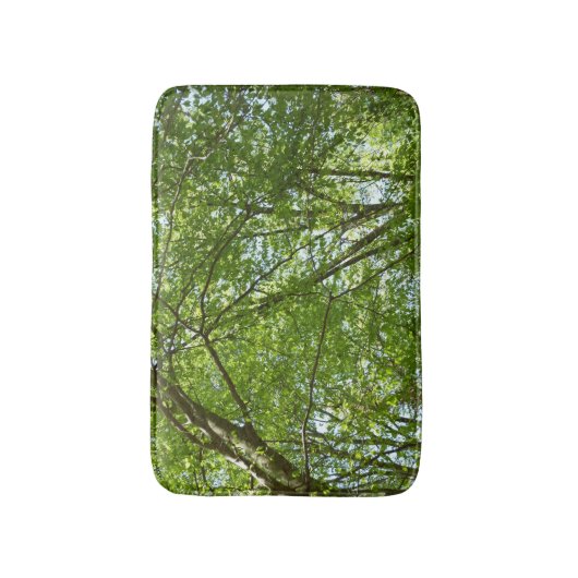 "Canopy of Spring Blätter Green Nature Scene Badematte (Vorderseite Vertikal)