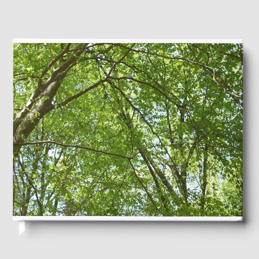 "Canopy of Spring Blätter Green Nature Scene Gästebuch (Vorderseite)