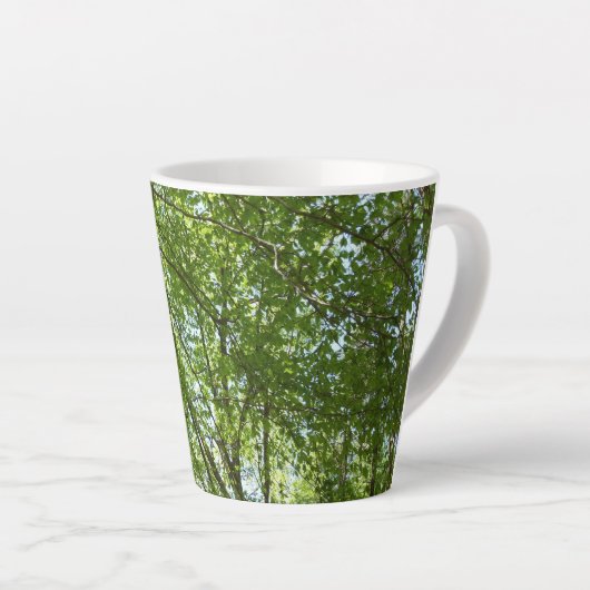 "Canopy of Spring Blätter Green Nature Scene Milchtasse (Rechte Ecke)