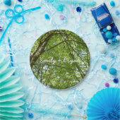 "Canopy of Spring Blätter Green Nature Scene Pappteller (Party)