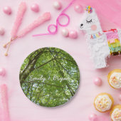 "Canopy of Spring Blätter Green Nature Scene Pappteller (Party)