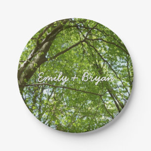 "Canopy of Spring Blätter Green Nature Scene Pappteller
