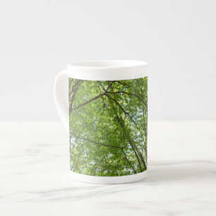 "Canopy of Spring Blätter Green Nature Scene Porzellantasse