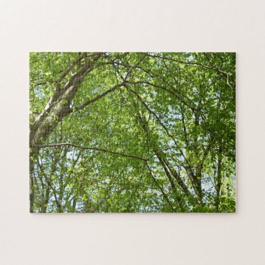 "Canopy of Spring Blätter Green Nature Scene Puzzle (Horizontal)