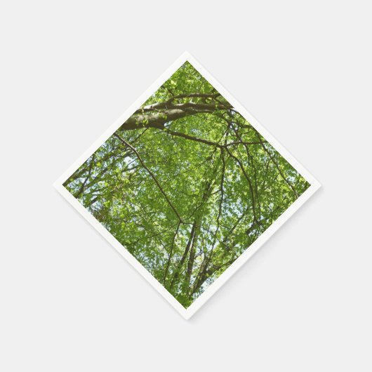 "Canopy of Spring Blätter Green Nature Scene Serviette (Ecke)
