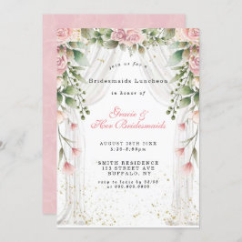 Canopy Pink Florals Bridesmaids Luncheon Einladung