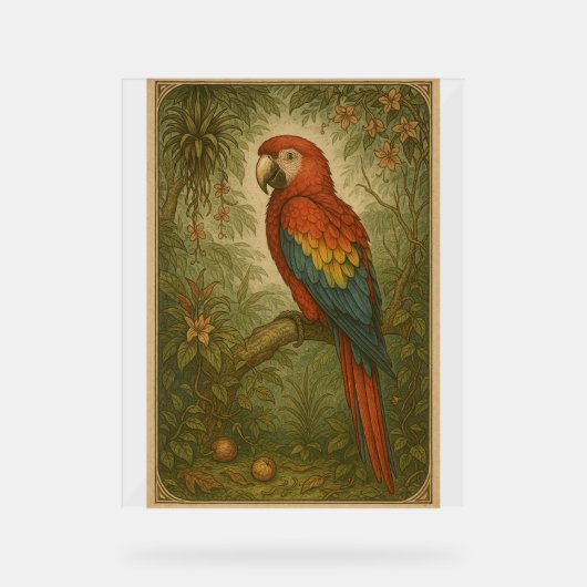Canopy Sentinel - Die Scarlet Macaw Acrylschild (Vorderseite)