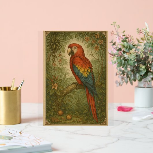 Canopy Sentinel - Die Scarlet Macaw Acrylschild (Hochzeit)