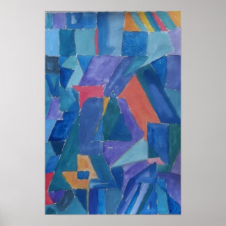 Canossa Cubist Houses on Blue Hills in Quebec Poster