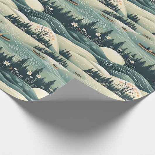 Canoy Journey & River Flow Feather Design Geschenkpapier (Ecke)